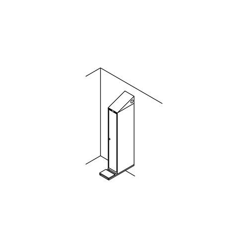 Garderobeskab v�gh. m/b�nk, skr�tag, 1x1, 300 mm