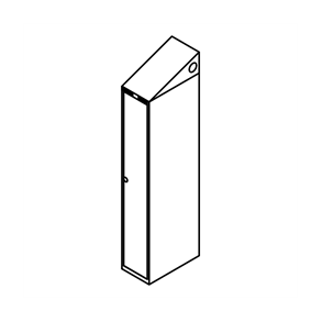 Garderobeskab u/ben, skr�tag, 1x1, 300 mm
