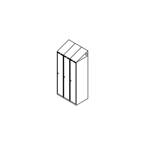 Garderobeskab u/ben, skr�tag, 3x1, 900 mm