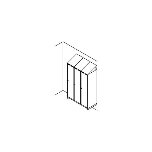 Garderobeskab v�gh�ngt, skr�tag, 3x1, 1200 mm