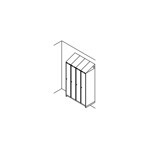 Garderobeskab v�gh�ngt, skr�tag, 4x1, 1200 mm