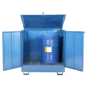 Spildbakke 2 tromler - st�ende, lukket, bl�