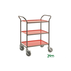 Bakkevogn, 3 plastbakker, antracit/r�d