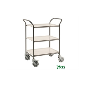 Bakkevogn, 3 plastbakker, antracit/hvid