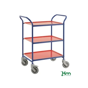 Bakkevogn, 3 plastbakker, bl�/r�d