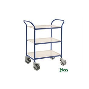 Bakkevogn, 3 plastbakker, bl�/hvid