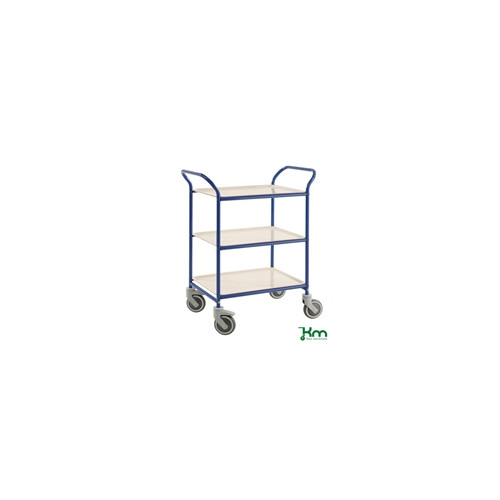 Bakkevogn, 3 plastbakker, bl�/hvid