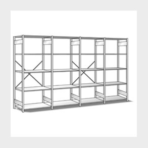 Tilbud Reol No.1 4 fags 2100, 5 hylder 1000x300 galv.