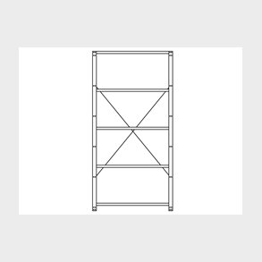Reol No.1 Startfag 2100, 5 hylder 1000x300 galv.