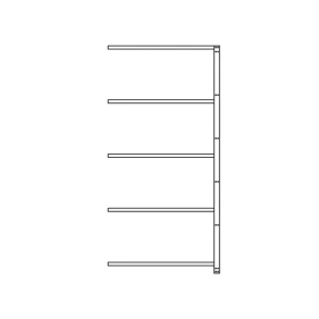 Reol No.1 Tilbygn. 2100, 5 hylder 1000x400 galv.