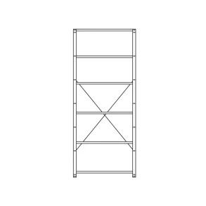 Reol No.1 Startfag 2500, 6 hylder 1000x400 galv.