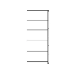 Reol No.1 Tilbygn. 2500, 6 hylder 1000x400 galv.
